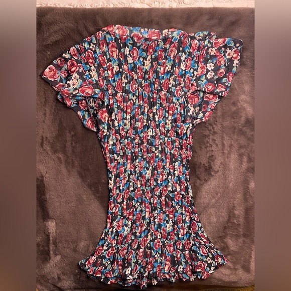 Claudia Richards mesh rose print blouse top - Picture 3 of 3